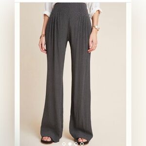 Anthropologie Maeve Cabo wide leg polka dot pants